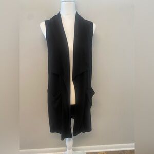 Max Studio Black Sleeveless Open Front Cardigan